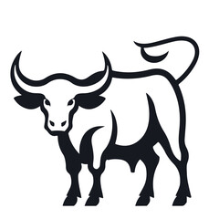 bull on white background