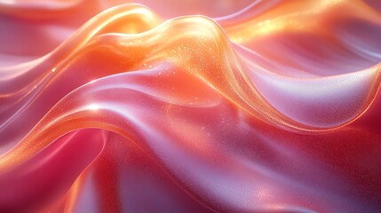 Fototapeta premium Elegant Flowing Fabric Texture with Shimmering Pink and Gold Hues