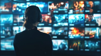 An AI powered video content recommendation system analyzing user behavior and preferences to suggest personalized shows, Entertainment technology style, photo of