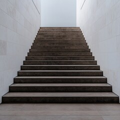 Minimalist Stairway to a Bright Unknown, Marble and Stone Architecture