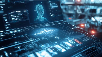 An AI powered video editing software automatically generating highlight reels by analyzing footage for key moments, Entertainment technology style, photo of