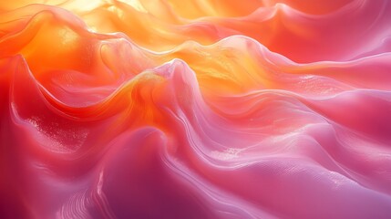 Obraz premium Abstract Flowing Waves with Vibrant Orange and Pink Gradient Color