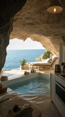 Stunning cave retreat with infinity pool overlooking the ocean