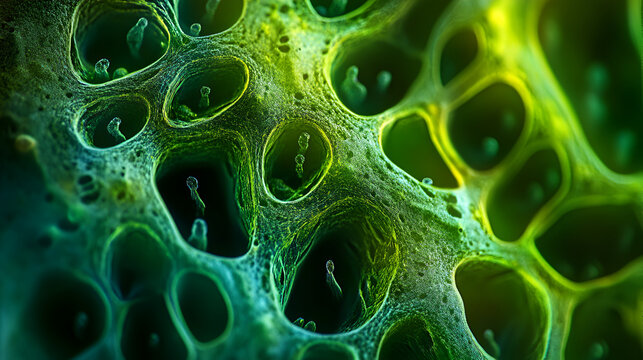 Leaf texture microscopic view