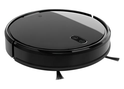 black robotic vacuum cleaner