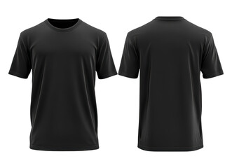 front and back of blank black t shirt