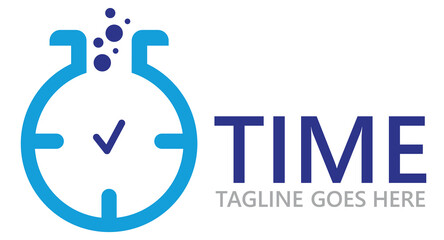  Clock logo. stopwatch time icon. time tagline here vector icon.