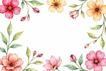 Obraz premium Delicate watercolor floral pattern, perfect for spring events , bloom, illustration