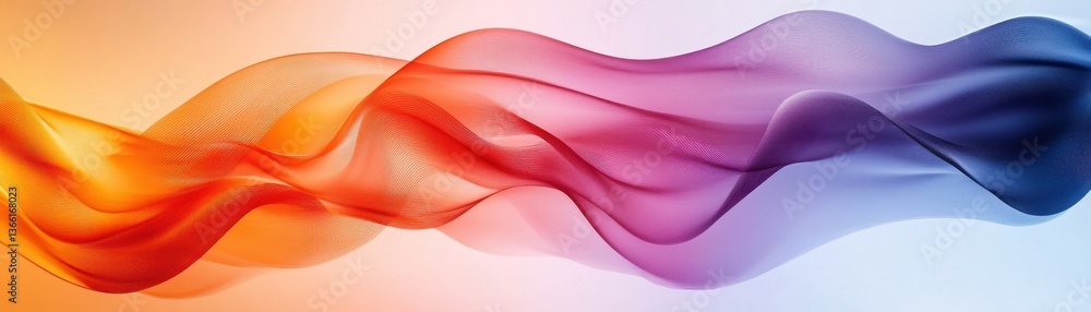 Fototapete Vibrant Abstract Wave Design with Gradient Colors Orange Blue and Flowing Lines Creating a Modern and Dynamic Background for Creative Projects and Decorative Elements