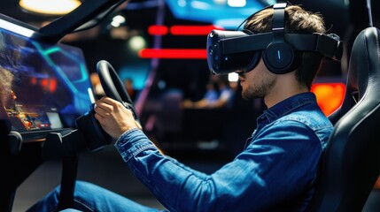 An AI powered virtual reality game analyzing player movements and adjusting gameplay based on skill and performance, Gaming technology style, photo of