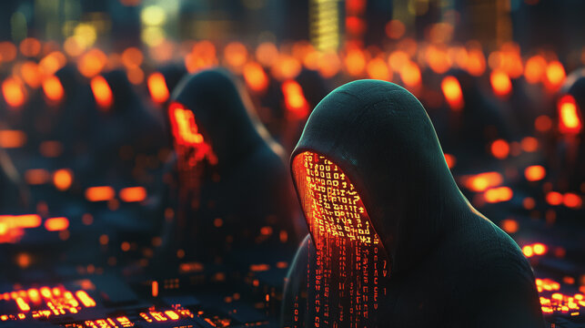 Hackers are planning to hack and attack Zeroday networks and cyber security systems in Smart digital city with Data center on cloud cyber security and Blue Binary Data Software Programming Code