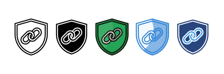 Secure Link Icon Set Multiple Style Collection