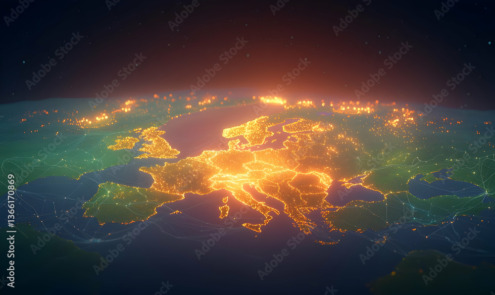Poster global expansion dashboard projecting ai-driven upsurge trends