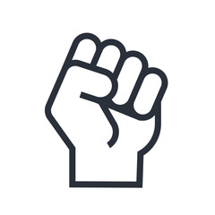 Fist Icon. Simple Flat Black and White Vector Illustration.
