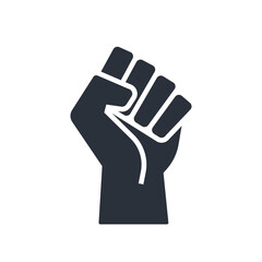 Fist Icon. Simple Flat Black and White Vector Illustration.
