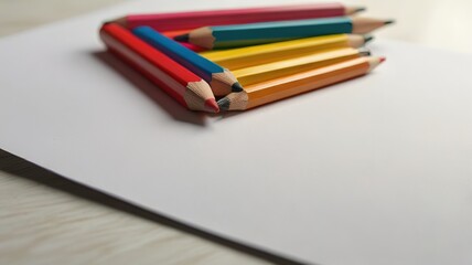 Naklejka premium pencils, eraser and empty white papers . Empty place for text or drawing on the desk background.