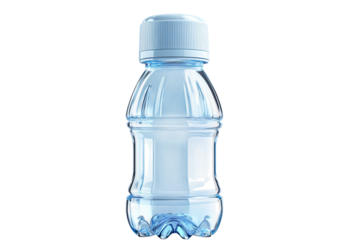 small transparent water bottle
