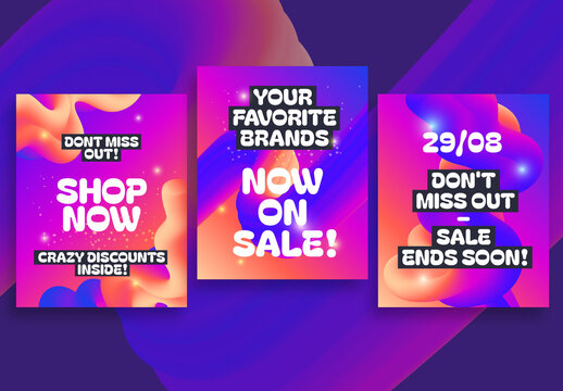 Promotion Social Media Post Layout with Gradient Fluid Shapes