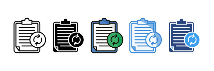 Task Sync Icon Set Multiple Style Collection