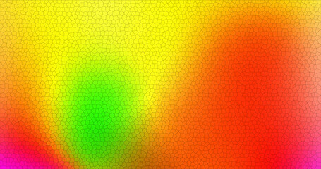Abstract Colorful Mosaic Pattern Bright Yellow Green Orange Red Hues Texture Background Design...