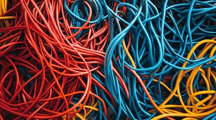 IT professionals tackle slow network issues by examining tangled cables and connections in an office setting