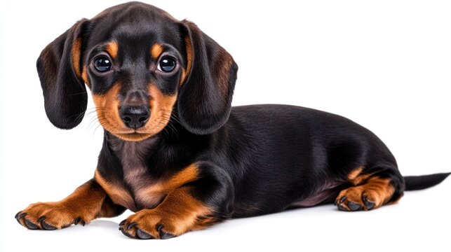 Adorable Dachshund Puppy: A Black and Tan Miniature Dachshund
