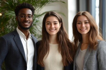Multiethnic young business people working together in the office