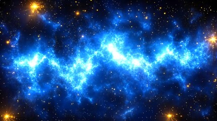 A stunning image displaying the cosmos with shining nebulae and stars