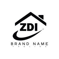 ZD letter logo design. ZD  business and real estate monogram logo vector template. ZDI letter logo, ZDI unique design, ZDI creative logo, ZDI business logo, ZDI monogram logo.