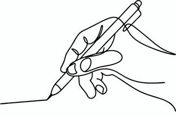 Obraz premium hand writing in Continuous Line Art Style 