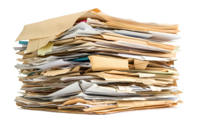 PNG Pile of documents pile administrative organization.