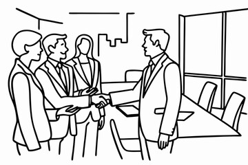 Elegant Continuous Line Drawing of a Professional Businessman in Suit and Tie