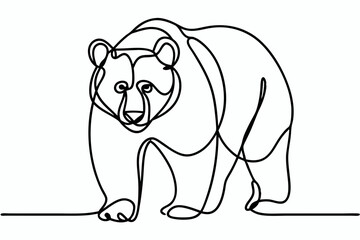 Majestic Bear Line Art Drawing for Wildlife Enthusiasts and Nature Lovers