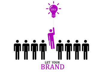 Be yourself, be a leader. Illustration of a successful business strategy. Motivation in the development of business ideas.