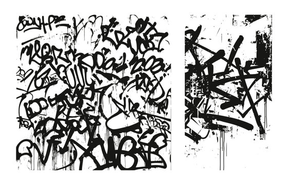 Graffiti 2D Illustration Pattern 2x Set