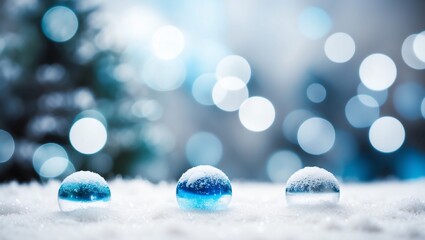 Winter Snow Bokeh with Paper Texture Background