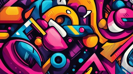 Fototapeta premium Vibrant graffiti-style abstract background with bold colors and urban street art aesthetic ant graffiti-style abstract background with bold colors and urban street art aesthetic