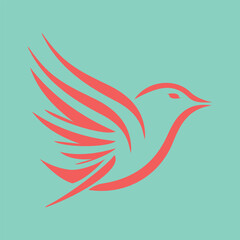 Artistic Bird Symbol Design. modern bird logo. simple bird logo vector icon illustration, outline bird 