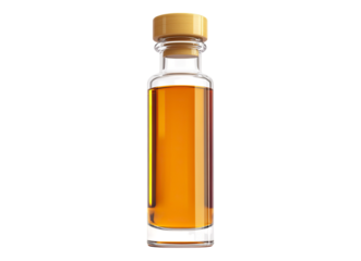 glass dram vial with amber liquid