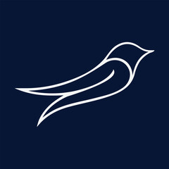 Elegant Abstract Bird Logo. simple bird icon. flying bird, black bird vector illustration 