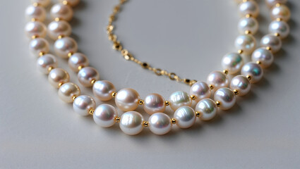 pearl necklace on a white background