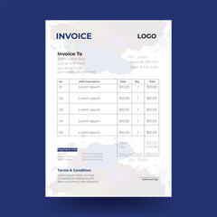 Professional invoice template design with mockup, invoice design template