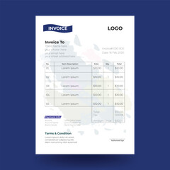 Creative invoice template design with mockup, invoice design template