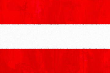Austria flag painted on leather and wood with a 3D effect representing patriotism and national symbol