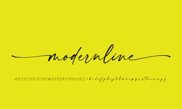 modernline bold vector font alphabet with numbers