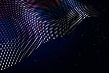 Serbia digital flag made of dots over a starry background