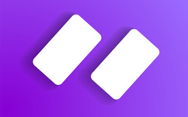 Business card mockup for your design template. Blank empty credit card mockup.