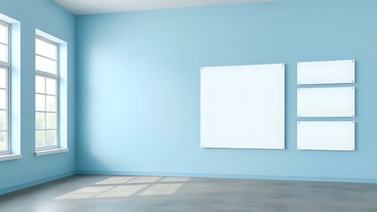 empty room with window and blue sky