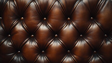 Fototapeta premium Luxurious Cream Leather Upholstery with Button-Tufted Pattern - Closeup Texture Background