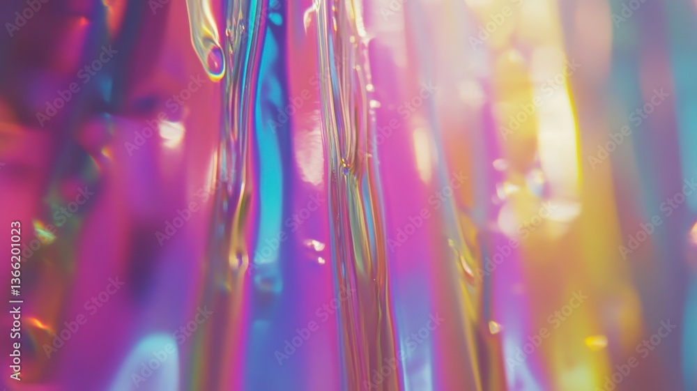Poster colorful abstract reflections of light creating a vibrant visual experience in a contemporary art se